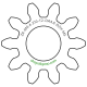 Zahnrad M0.4 / 10 Z AD 4,8mmBohrung (D) mm 2,00 Spielpassung HBreite (T) mm 2,0Messing MO58[ZR-M0.4-Z10-T2-DA4.8-D2H-MS]