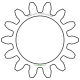 Zahnrad M0.4 / 14 Z AD 6.4mmBohrung (D) mm 4.00 Spielpassung HBreite (T) mm 2.5Messing MO58[ZR-M0.4-Z14-T2.5-DA6.4-D4H-MS]