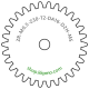 Zahnrad M0.5 / 30 Z AD 16,0mmBohrung (D) mm 2,00 Spielpassung HBreite (T) mm 2,0Messing MO58[ZR-M0.5-Z30-T2-DA16-D2H-MS]