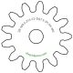 Zahnrad M0.5 / 13 Z AD 7.5mmBohrung (D) mm 1.50 Spielpassung HBreite (T) mm 2.0Messing MO58[ZR-M0.5-Z13-T2-DA7.5-D1.5H-MS]