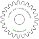 Zahnrad M0.3 / 23 Z AD 7,5mmBohrung (D) mm 2,00 Presspassung P8Breite (T) mm 3,0POM-C natur[ZR-M0.3-Z23-T3-DA7.5-D2P8-PN]