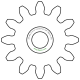 Zahnrad M0.5 / 12 Z AD 7.0mmBohrung (D) mm 1.50 Presspassung PBreite (T) mm 4.0POM-C natur[ZR-M0.5-Z12-T4-DA7-D1.5P-NB2.4-PN]