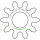 Zahnrad M0.4 / 10 Z AD 4,8mmBohrung (D) mm 2,00 Spielpassung HBreite (T) mm 2,0Messing MO58[ZR-M0.4-Z10-T2-DA4.8-D2H-MS]