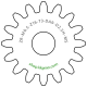Zahnrad M0.5 / 16 Z AD 9,0mmBohrung (D) mm 2,50 Spielpassung HBreite (T) mm 3,0Messing MO58[ZR-M0.5-Z16-T3-DA9-D2.5H-MS]
