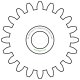 Zahnrad M0.3 / 20 Z AD 6,6mmBohrung (D) mm 1,50 Spielpassung HBreite (T) mm 1,5Messing MO58[ZR-M0.3-Z20-T1.5-DA6.6-D1.5H-NB2.4-MS]