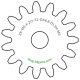Zahnrad M0.4 / 15 Z AD 6,8mmBohrung (D) mm 1,50 Spielpassung HBreite (T) mm 2,0Messing MO58[ZR-M0.4-Z15-T2-DA6.8-D1.5H-MS]