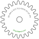 Zahnrad M0.4 / 23 Z AD 10,0mmBohrung (D) mm 1,50 Presspassung PBreite (T) mm 2,5POM-C natur[ZR-M0.4-Z23-T2.5-DA10-D1.5P-PN]Neubaulok