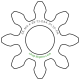 Zahnrad M0.4 / 8 Z AD 4,0mmBohrung (D) mm 1,50 Presspassung PBreite (T) mm 3,0POM-C natur[ZR-M0.4-Z8-T3-DA4-D1.5P-PN]