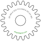 Zahnrad M0.4 / 22 Z AD 9,6mmBohrung (D) mm 2,50 Spielpassung HBreite (T) mm 1,5Messing MO58[ZR-M0.4-Z22-T1.5-DA9.6-D2.5H-MS]