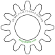 Zahnrad M0.3 / 12 Z AD 4,2mmBohrung (D) mm 2,00 Presspassung PBreite (T) mm 3,0POM-C natur[ZR-M0.3-Z12-T3-DA4.2-D2P-PN]