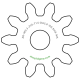 Zahnrad M0.3 / 10 Z AD 3,60mmBohrung (D) mm 0,90 H9Breite (T) mm 1,5Messing MO58[ZR-M0.3-Z10-T1.5-DA3.6-D0.9H9-MS]
