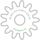 Zahnrad M0.5 / 13 Z AD 7.5mmBohrung (D) mm 2.00 Presspassung PBreite (T) mm 2.0POM-C natur[ZR-M0.5-Z13-T2-DA7.5-D2P-PN]
