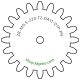 Zahnrad M0.5 / 20 Z AD 11.0mmBohrung (D) mm 1.00 Presspassung PBreite (T) mm 2.0POM-C natur[ZR-M0.5-Z20-T2-DA11-D1P-PN]