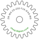 Zahnrad M0.25 / 22 Z AD 6.00mmBohrung (D) mm massivBreite (T) mm 15.0Messing MO58[ZR-M0.25-Z22-T15-DA6-MS]
