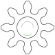 Zahnrad M0.3 / 8 Z AD 3,0mmBohrung (D) mm 1,20 Presspassung PBreite (T) mm 3,0POM-C natur[ZR-M0.3-Z8-T3-DA3-D1.2P-PN]
