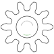 Zahnrad M0.2 / 10 Z AD 2.4mmBohrung (D) mm 1.00 Presspassung PBreite (T) mm 2.5POM-C natur[ZR-M0.2-Z10-T2.5-DA2.4-D1P-PN]