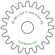 Zahnrad M0.2 / 20 Z AD 4.4mmBohrung (D) mm 1.00 Presspassung PBreite (T) mm 1.0POM-C natur[ZR-M0.2-Z20-T1-DA4.4-D1P-PN]