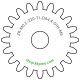 Zahnrad M0.2 / 20 Z AD 4.4mmBohrung (D) mm 1.00 Spielpassung HBreite (T) mm 1.0Messing MO58[ZR-M0.2-Z20-T1-DA4.4-D1H-MS]