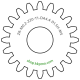 Zahnrad M0.2 / 20 Z AD 4.4mmBohrung (D) mm 1.50 Spielpassung HBreite (T) mm 1.0Messing MO58[ZR-M0.2-Z20-T1-DA4.4-D1.5H-MS]