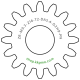 Zahnrad M0.3 / 16 Z AD 5,40mmBohrung (D) mm 2,00 H9Breite (T) mm 2,0POM-C natur[ZR-M0.3-Z16-T2-DA5.4-D2H9-PN]