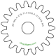 Zahnrad M0.4 / 19 Z AD 8.40mmBohrung (D) mm 1.90 H9Breite (T) mm 1.5Messing MO58[ZR-M0.4-Z19-T1.5-DA8.4-D1.9H9-MS]
