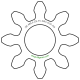 Zahnrad M0.5 / 8 Z AD 5,0mmBohrung (D) mm 2,00 Presspassung Hausnorm PBreite (T) mm 5,0POM-C natur[ZR-M0.5-Z8-T5-DA5-D2P-PN]