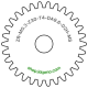 Zahnrad M0.3 / 30 Z AD 9,6mmBohrung (D) mm 2,00 Spielpassung Hausnorm HBreite (T) mm 4,0Messing MO58[ZR-M0.3-Z30-T4-DA9.6-D2H-MS]