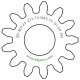 Zahnrad M0.25 / 13 Z AD 3.8mmBohrung (D) mm 1.50 Presspassung Hausnorm PBreite (T) mm 2.0POM-C natur[ZR-M0.25-Z13-T2-DA3.75-D1.5P-PN]