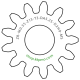 Zahnrad M0.35 / 13 Z AD 5,25mmBohrung (D) mm 2,00 H9Breite (T) mm 3,0Messing MO58[ZR-M0.35-Z13-T3-DA5.25-D2H9-MS]
