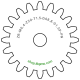 Zahnrad M0.4 / 20 Z AD 8,8mmBohrung (D) mm 1,50 Presspassung Hausnorm PBreite (T) mm 1,5POM-C natur[ZR-M0.4-Z20-T1.5-DA8.8-D1.5P-PN]