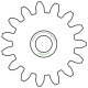 Zahnrad M0.3 / 15 Z AD 5.1mmBohrung (D) mm 1.00 Presspassung Hausnorm PBreite (T) mm 1.0POM-C natur[ZR-M0.3-Z15-T1-DA5.1-D1P-NB1.6-PN]