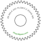 Zahnrad M0.4 / 41 Z AD 17.2mmBohrung (D) mm 5.00 Spielpassung ISO H9Breite (T) mm 5.0Messing MO58[ZR-M0.4-Z41-T5-DA17.2-D5H9-MS]