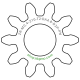 Zahnrad M0.4 / 10 Z AD 4,8mmBohrung (D) mm 2,00 Presspassung Hausnorm PBreite (T) mm 2,0POM-C natur[ZR-M0.4-Z10-T2-DA4.8-D2P-PN]BR 95 Spur TT Achsenzahnräder