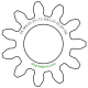 Zahnrad M0.25 / 11 Z AD 3,3mmBohrung (D) mm 1,50 Presspassung Hausnorm PBreite (T) mm 2,0POM-C natur[ZR-M0.25-Z11-T2-DA3.25-D1.5P-PN]