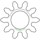 Zahnrad M0.35 / 10 Z AD 4.20mmBohrung (D) mm 2.00 PBreite (T) mm 2.4POM-C natur[ZR-M0.35-Z10-T2.4-DA4.2-D2P-PN]