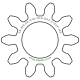 Zahnrad M0.35 / 10 Z AD 4.20mmBohrung (D) mm 2.00 PBreite (T) mm 2.4Messing MO58[ZR-M0.35-Z10-T2.4-DA4.2-D2P-MS]