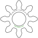 Zahnrad M0.4 / 8 Z AD 4,0mmBohrung (D) mm 1,50 Presspassung Hausnorm PBreite (T) mm 1,0POM-C natur[ZR-M0.4-Z8-T1-DA4-D1.5P-PN]