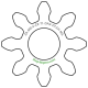 Zahnrad M0.4 / 8 Z AD 4,0mmBohrung (D) mm 1,50 Spielpassung Hausnorm HBreite (T) mm 1,0Messing MO58[ZR-M0.4-Z8-T1-DA4-D1.5H-MS]