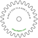 Zahnrad M0.3 / 25 Z AD 8.1mmBohrung (D) mm 1.00 Spielpassung Hausnorm HBreite (T) mm 1.5Messing MO58[ZR-M0.3-Z25-T1.5-DA8.1-D1H-MS]