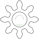 Zahnrad M0.25 / 8 Z AD 2,5mmBohrung (D) mm 1,00 Spielpassung Hausnorm HBreite (T) mm 1,0Messing MO58[ZR-M0.25-Z8-T1-DA2.5-D1H-MS]