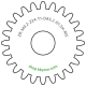 Zahnrad M0.2 / 24 Z AD 5.2mmBohrung (D) mm 1.50 Spielpassung Hausnorm HBreite (T) mm 1.0Messing MO58[ZR-M0.2-Z24-T1-DA5.2-D1.5H-MS]