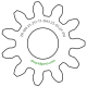 Zahnrad M0.25 / 11 Z AD 3,3mmBohrung (D) mm 1,20 Presspassung Hausnorm PBreite (T) mm 1,0POM-C natur[ZR-M0.25-Z11-T1-DA3.25-D1.2P-PN]Spur N, Fa. KRES N135 (VT 135) Achszahnrad