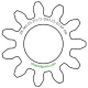 Zahnrad M0.25 / 11 Z AD 3,3mmBohrung (D) mm 1,50 Presspassung Hausnorm PBreite (T) mm 1,0POM-C natur[ZR-M0.25-Z11-T1-DA3.25-D1.5P-PN]Spur N, Fa. KRES N135 (VT 135) Achszahnrad