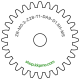 Zahnrad M0.3 / 28 Z AD 9,0mmBohrung (D) mm 1,50 Spielpassung Hausnorm HBreite (T) mm 1,0Messing MO58[ZR-M0.3-Z28-T1-DA9-D1.5H-MS]