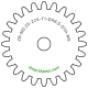 Zahnrad M0.25 / 24 Z AD 6,5mmBohrung (D) mm 1,00 Spielpassung Hausnorm HBreite (T) mm 1,0Messing MO58[ZR-M0.25-Z24-T1-DA6.5-D1H-MS]