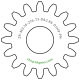 Zahnrad M0.16 / 16 Z AD 2.88mmBohrung (D) mm 1.00 H9Breite (T) mm 3.0POM-C natur[ZR-M0.16-Z16-T3-DA2.88-D1H9-PN]sankyo clock fix
