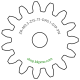 Zahnrad M0.3 / 15 Z AD 5.1mmBohrung (D) mm 1.00 Presspassung Hausnorm PBreite (T) mm 1.0POM-C natur[ZR-M0.3-Z15-T1-DA5.1-D1P-PN]