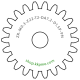 Zahnrad M0.3 / 22 Z AD 7.2mmBohrung (D) mm 1.50 Presspassung Hausnorm PBreite (T) mm 2.0POM-C natur[ZR-M0.3-Z22-T2-DA7.2-D1.5P-PN]