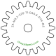 Zahnrad M0.3 / 20 Z AD 6,6mmBohrung (D) mm 1,00 Spielpassung Hausnorm HBreite (T) mm 1,0Messing MO58[ZR-M0.3-Z20-T1-DA6.6-D1H-MS]
