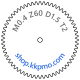 Zahnrad M0.4 / 60 Z AD 24,8mmBohrung (D) mm 2,00 Presspassung PBreite (T) mm 5,0POM-C natur[ZR-M0.4-Z60-T5-DA24.8-D2P-PN]